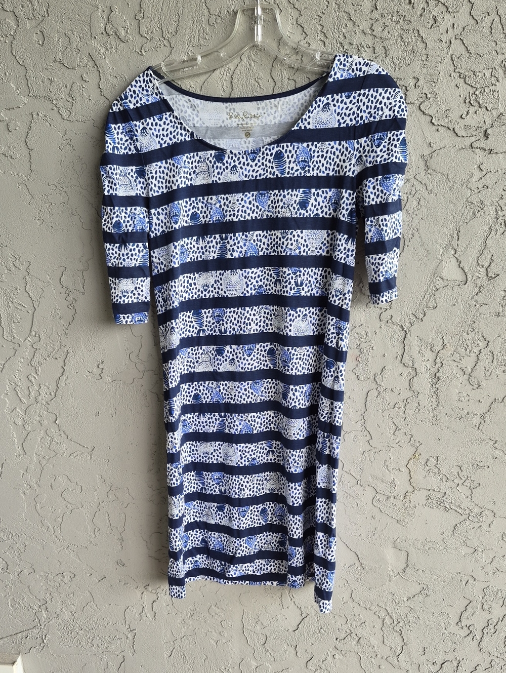 Lilly Pulitzer Navy and White Striped Midi Dress